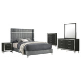 Lucia Gray and Black 5-Piece Eastern King Bedroom Set from Coaster - Luna Furniture