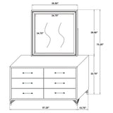 Lucia Black 6-Drawer Dresser and Mirror from Coaster - Luna Furniture