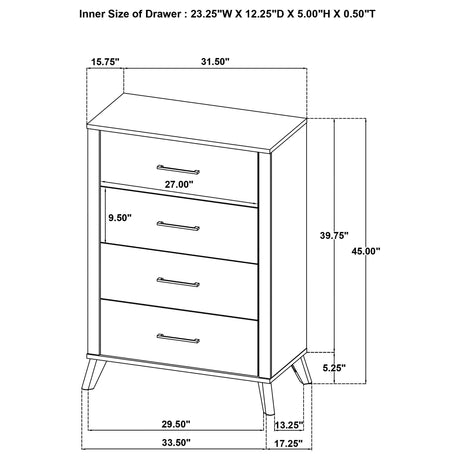 Kaywood Natural Pine 5-Piece Twin Bedroom Set from Coaster - Luna Furniture