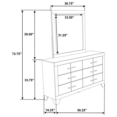 Trenton 6-drawer Bedroom Dresser With Mirror Rustic Cream from Coaster - Luna Furniture