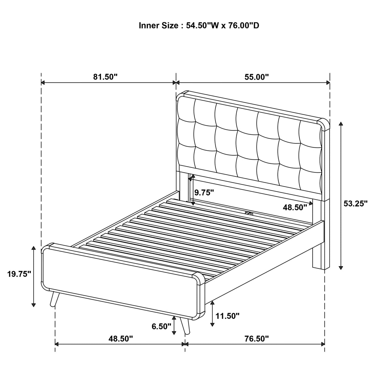 Robyn Light Ash Wood Full Platform Bed from Coaster - Luna Furniture