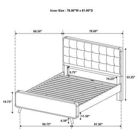 Robyn Light Ash Wood Eastern King Platform Bed from Coaster - Luna Furniture