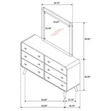Robyn 6-drawer Bedroom Dresser Light Ash from Coaster - Luna Furniture