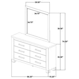 Oakglen Weathered Oak 6-Drawer Bedroom Dresser and Mirror from Coaster - Luna Furniture