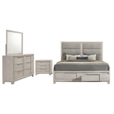Farre Washed Gray 4-Piece Eastern King Bedroom Set from Coaster - Luna Furniture
