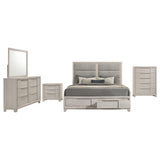 Farre Washed Gray 5-Piece Eastern King Bedroom Set from Coaster - Luna Furniture