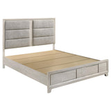 Farre Eastern King Upholstered Storage Platform Bed Washed Grey from Coaster - Luna Furniture