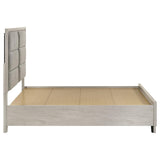 Farre Washed Gray Upholstered Queen Storage Platform Bed