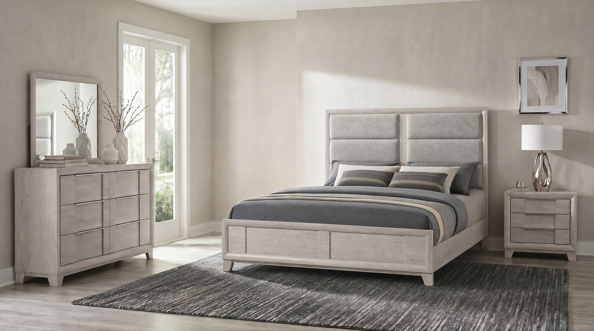 Farre Washed Gray 4-Piece Eastern King Bedroom Set