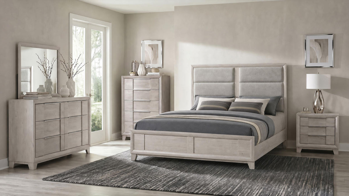 Farre Washed Gray 5-Piece Eastern King Bedroom Set from Coaster - Luna Furniture