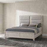 Farre Washed Gray Eastern King Upholstered Platform Panel Bed from Coaster - Luna Furniture