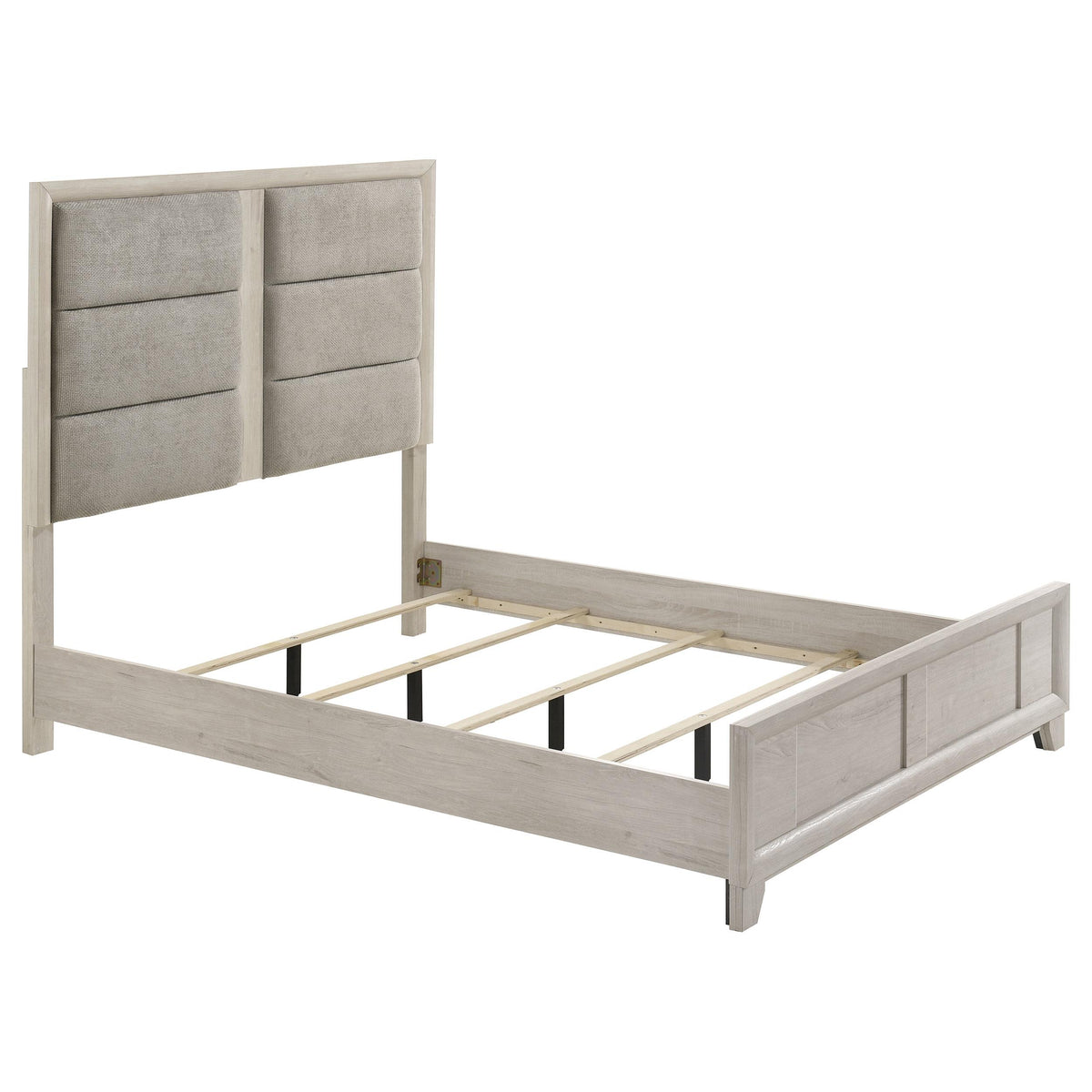 Farre Washed Gray Queen Upholstered Platform Panel Bed from Coaster - Luna Furniture