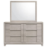 Farre Washed Gray 6-Drawer Dresser with Mirror