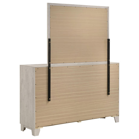 Farre Washed Gray 6-Drawer Dresser with Mirror from Coaster - Luna Furniture