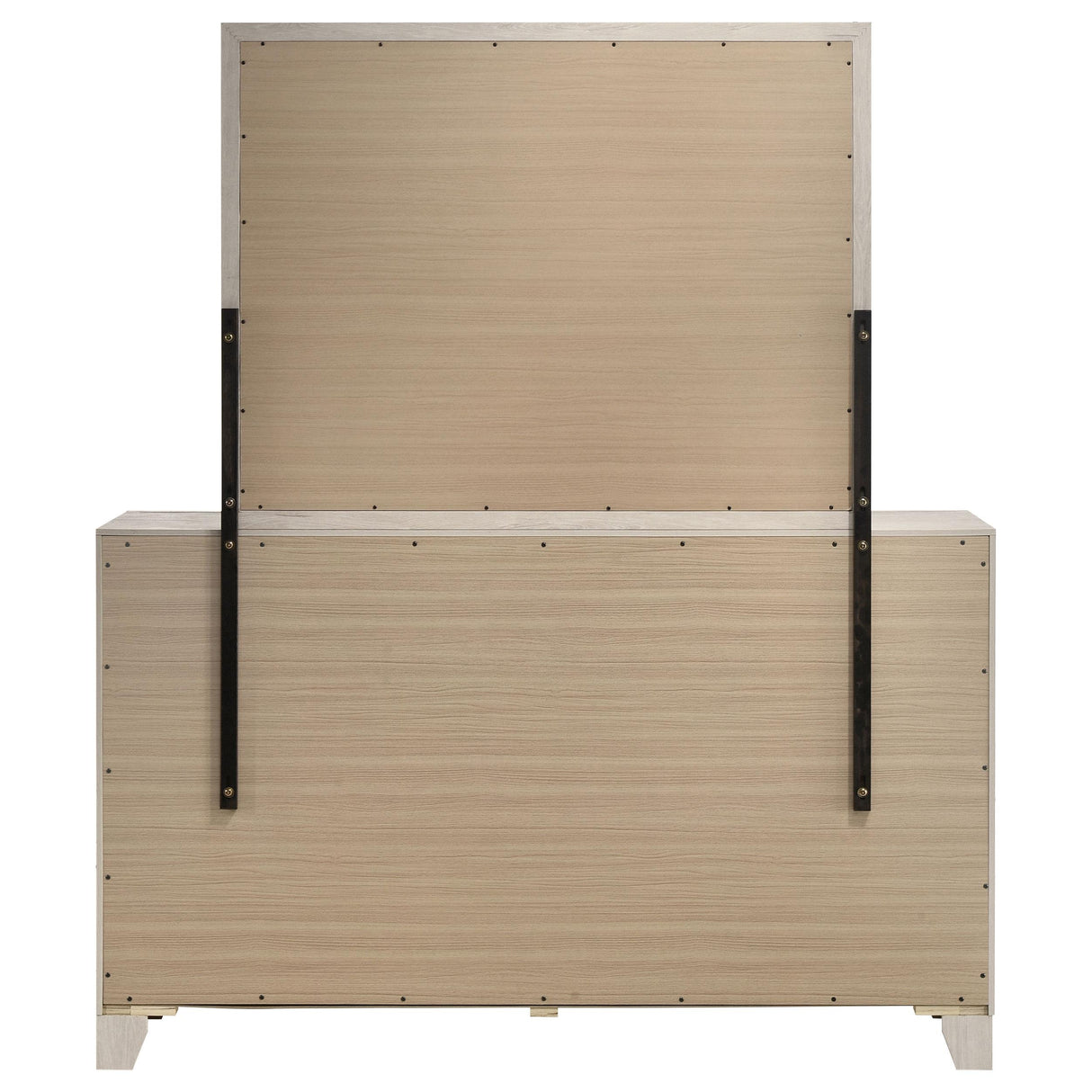 Farre Washed Gray 6-Drawer Dresser with Mirror