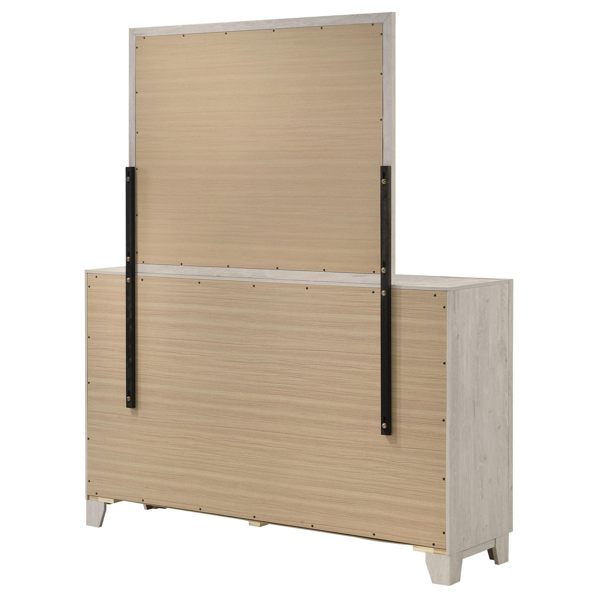 Farre Washed Gray 6-Drawer Dresser with Mirror