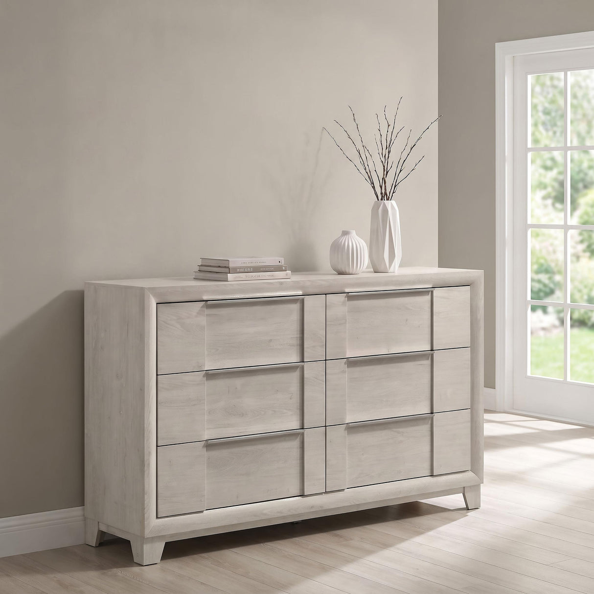 Farre Washed Gray 6-Drawer Dresser from Coaster - Luna Furniture