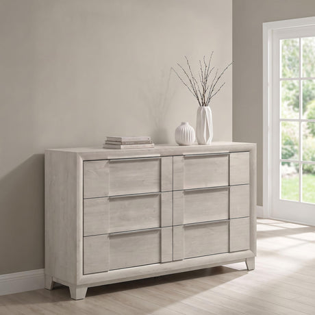 Farre Washed Gray 6-Drawer Dresser from Coaster - Luna Furniture