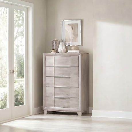 Farre Washed Gray 5-Drawer Chest of Drawers from Coaster - Luna Furniture