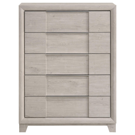 Farre Washed Gray 5-Drawer Chest of Drawers from Coaster - Luna Furniture