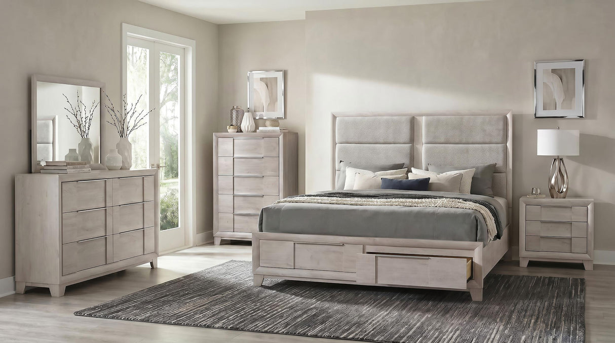 Farre Washed Gray 5-Drawer Chest of Drawers