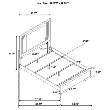 Etienne Walnut/Vanilla 4-Piece Full Bedroom Set from Coaster - Luna Furniture