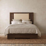 Etienne Walnut/Vanilla Velvet Upholstered Full Panel Bed from Coaster - Luna Furniture