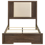 Etienne Walnut / Vanilla Full Velvet Upholstered Panel Bed from Coaster - Luna Furniture