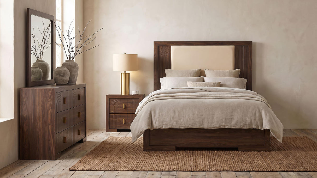 Etienne Walnut/Vanilla 4-Piece Eastern King Bedroom Set from Coaster - Luna Furniture
