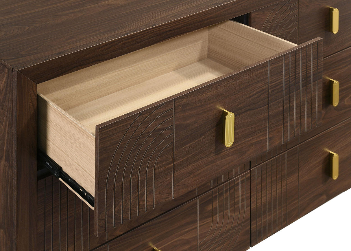 Etienne Walnut/Vanilla 4-Piece Eastern King Bedroom Set from Coaster - Luna Furniture
