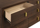 Etienne Walnut/Vanilla 4-Piece Eastern King Bedroom Set from Coaster - Luna Furniture