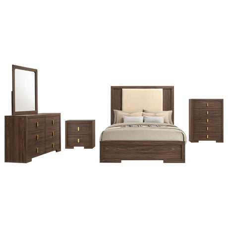 Etienne Walnut/Vanilla 5-Piece Eastern King Bedroom Set from Coaster - Luna Furniture