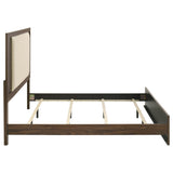 Etienne Walnut / Vanilla Eastern King Velvet Upholstered Panel Bed from Coaster - Luna Furniture
