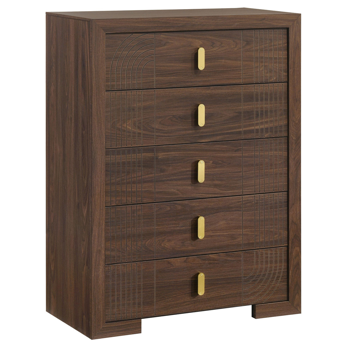 Etienne Walnut/Vanilla 5-Piece Queen Bedroom Set from Coaster - Luna Furniture