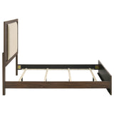 Etienne Walnut / Vanilla Queen Velvet Upholstered Panel Bed from Coaster - Luna Furniture
