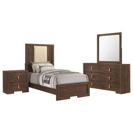 Etienne Walnut/Vanilla 4-Piece Twin Bedroom Set from Coaster - Luna Furniture