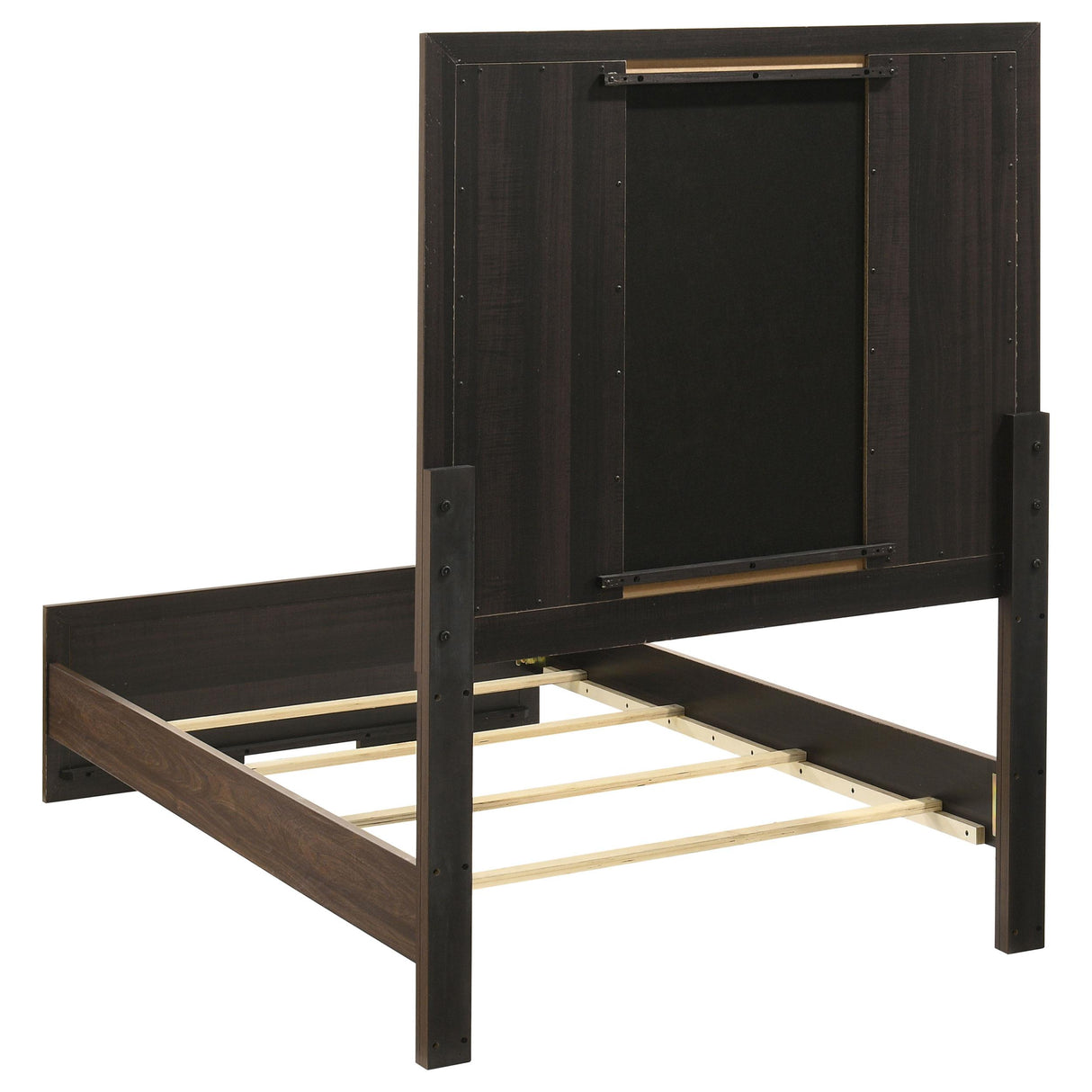 Etienne Walnut/Vanilla Velvet Upholstered Twin Panel Bed from Coaster - Luna Furniture