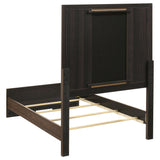 Etienne Walnut/Vanilla Velvet Upholstered Twin Panel Bed from Coaster - Luna Furniture