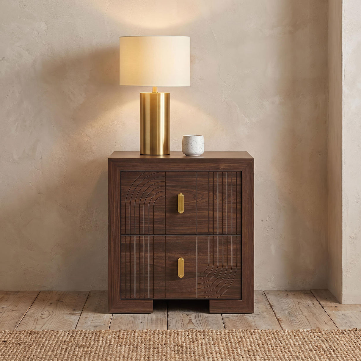 Etienne Walnut 2-Drawer Nightstand from Coaster - Luna Furniture