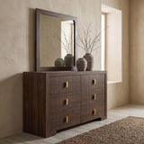Etienne Walnut 6-Drawer Dresser with Mirror from Coaster - Luna Furniture