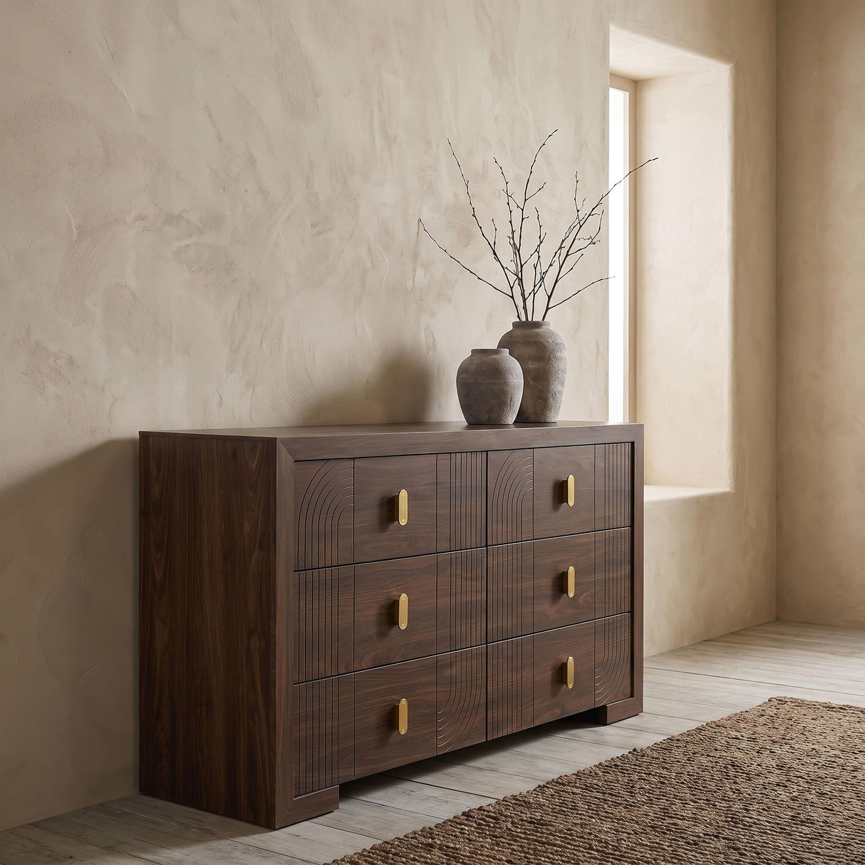 Etienne Walnut 6-Drawer Bedroom Dresser from Coaster - Luna Furniture