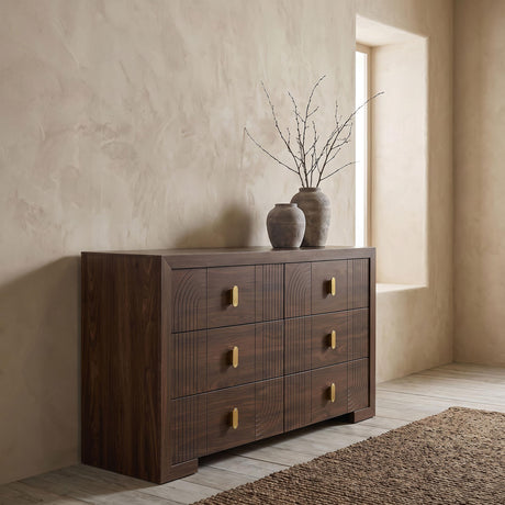 Etienne Walnut 6-Drawer Bedroom Dresser from Coaster - Luna Furniture