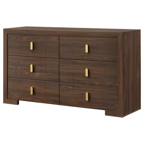 Etienne Walnut 6-Drawer Bedroom Dresser from Coaster - Luna Furniture