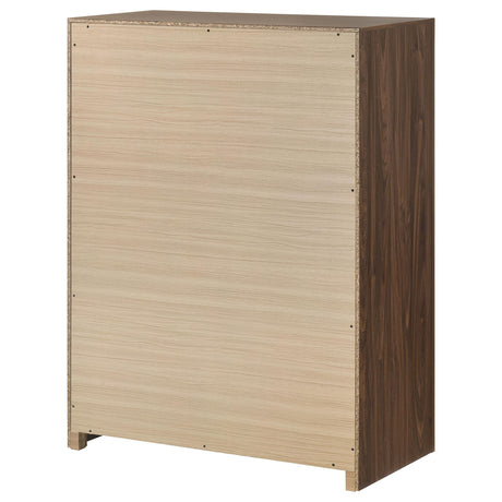 Etienne Walnut 5-Drawer Bedroom Chest of Drawers from Coaster - Luna Furniture