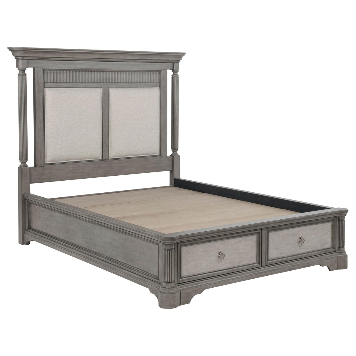 Cresswell Weathered Taupe 5-Piece Eastern King Storage Bedroom Set from Coaster - Luna Furniture