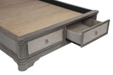 Cresswell Weathered Taupe Upholstered Storage Eastern King Platform Bed from Coaster - Luna Furniture