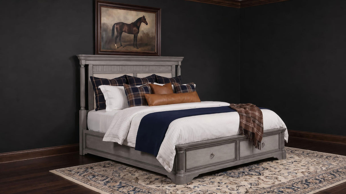 Cresswell Weathered Taupe California King Storage Platform Bed