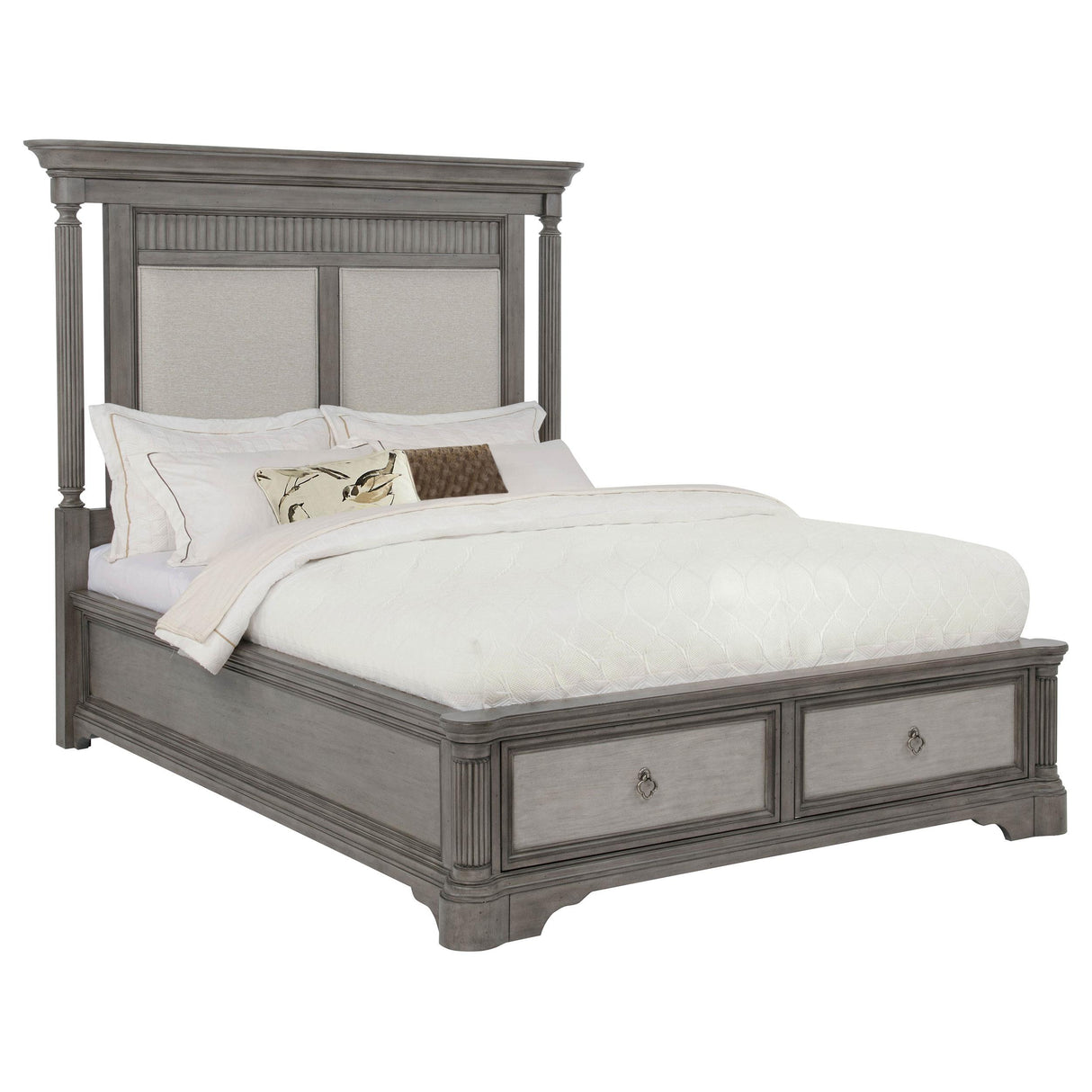 Cresswell Queen Upholstered Storage Platform Bed Weathered Taupe from Coaster - Luna Furniture