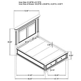 Cresswell Weathered Taupe Upholstered Storage Queen Platform Bed