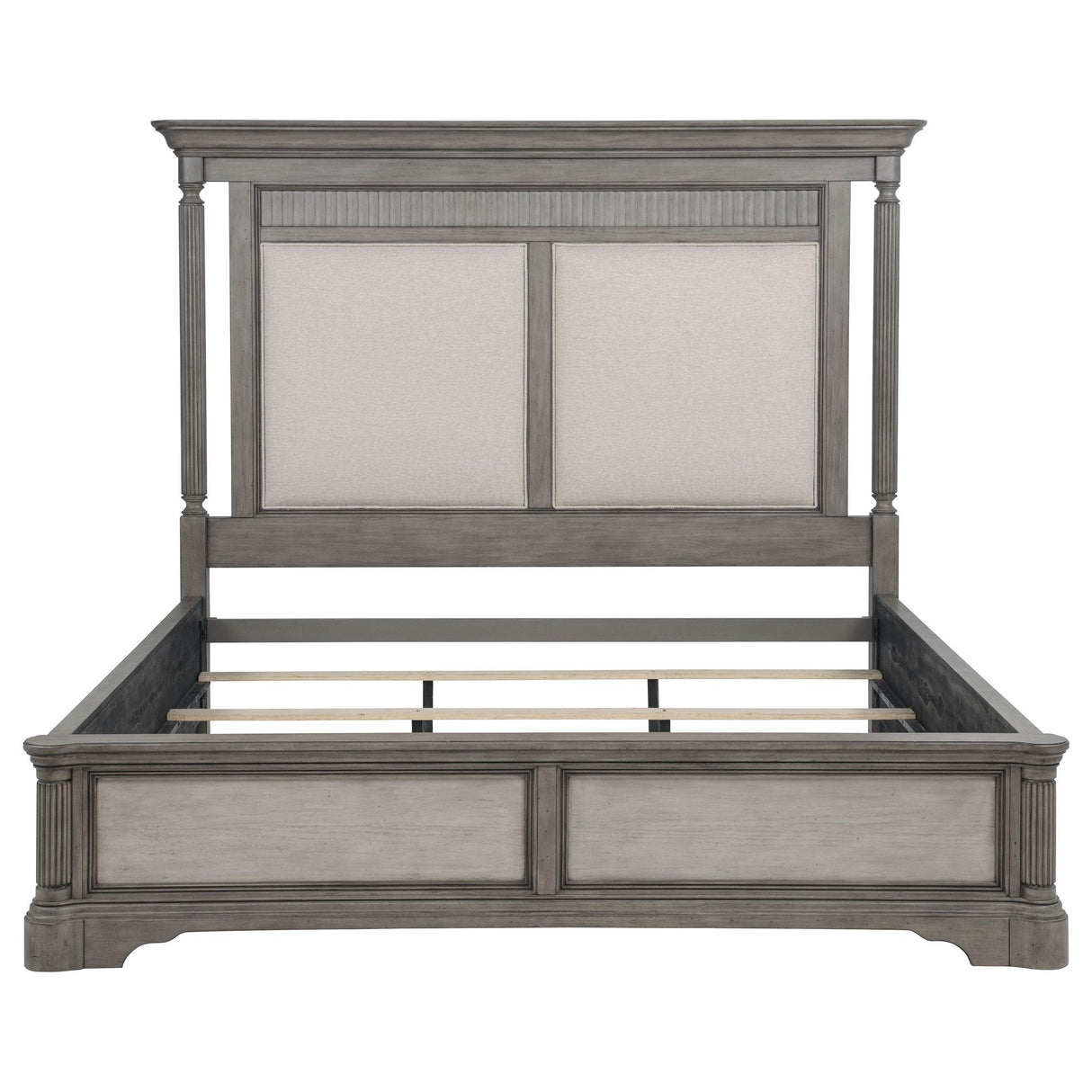 Cresswell Eastern King Upholstered Panel Bed Weathered Taupe from Coaster - Luna Furniture